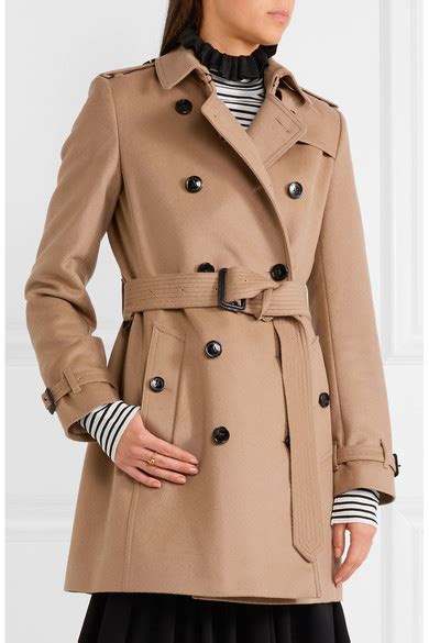 burberry the kensington mid wool and cashmere-blend felt trench coat|burberry cashmere trench coat.